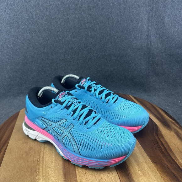 Asics Kayano 25 Running Shoes Aquarium/Black Pink 1012A026-400 Women's 7.5 US - Picture 2 of 11